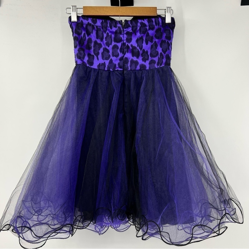 My Michelle Cheetah Y2K‎ Purple Black Party Goth Fairy Wimsigoth Dress Size 1 - Picture 2 of 7